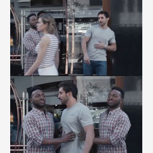 Bro! Not Cool   Empty Template V2   Ad Pub Gilette Men Looking Girl V3 Homme Bloque Arette Femme Stop Black meme template
