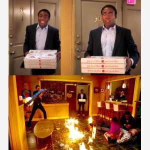Community Fire Pizza  The Darkest Timeline   Childish Gambino, Pizza, Fire, Chaos, Flames   Pizza Communautaire Feu  La Ligne Du Temps La Plus Sombre   Flammes meme template
