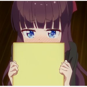 Hifumi Takimoto Holds Up A Sign Empty Template   New Game!   Anime Girl Paper meme template